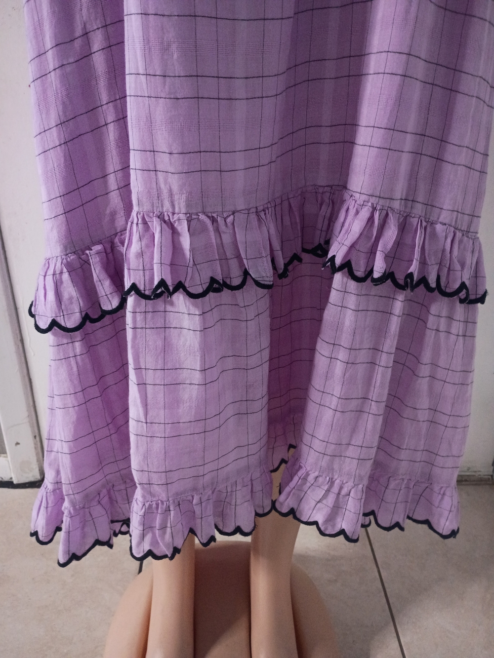 Lavender Ruffle-Trim Maxi Dress - Picture 3 of 7